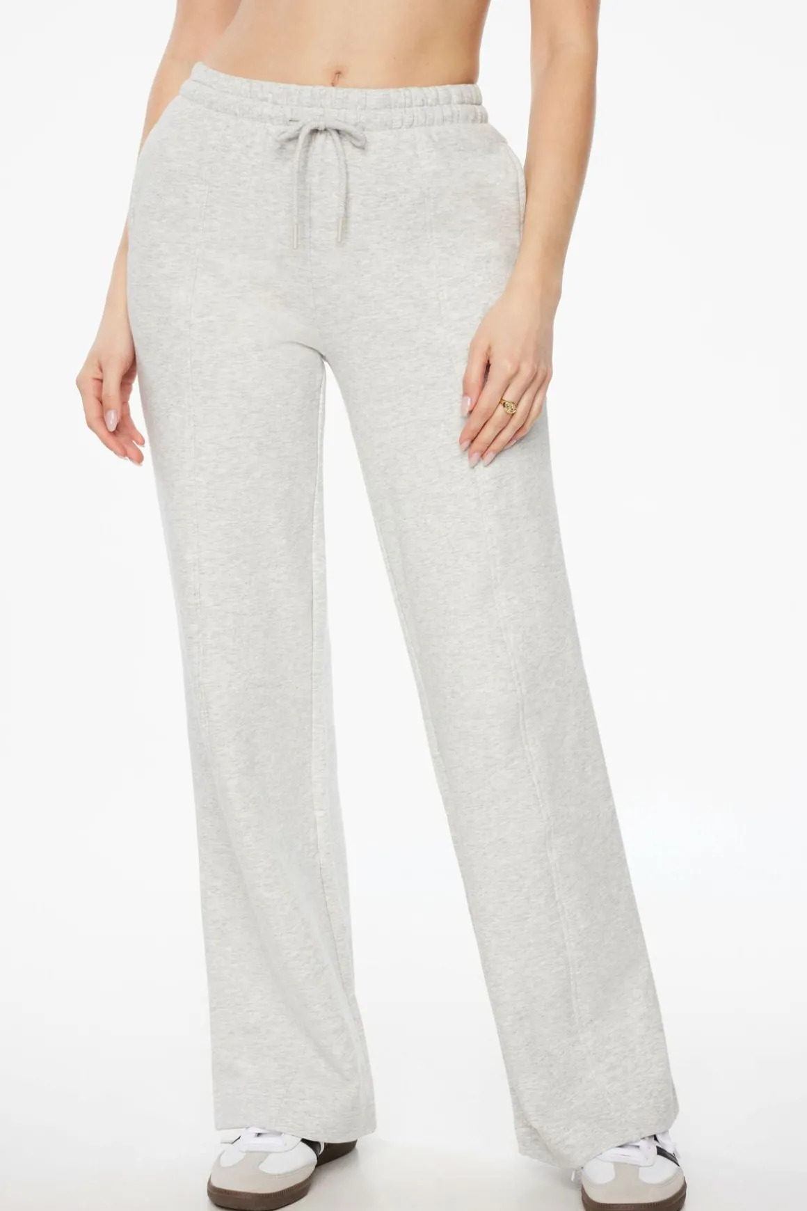 Pants | Wide Leg Pants-Dynamite French Terry Wide Leg Sweatpants Gray