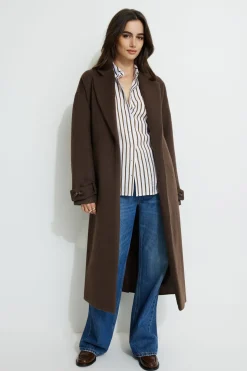 Blouses & Tops | Blouses & Tops-Dynamite Frida Airflow Stripe Shirt Brown
