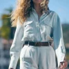 Blouses & Tops | Blouses & Tops-Dynamite Frida Pocket Shirt Blue