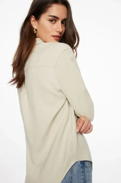 Blouses & Tops | Blouses & Tops-Dynamite Frida Pocket Shirt Brown