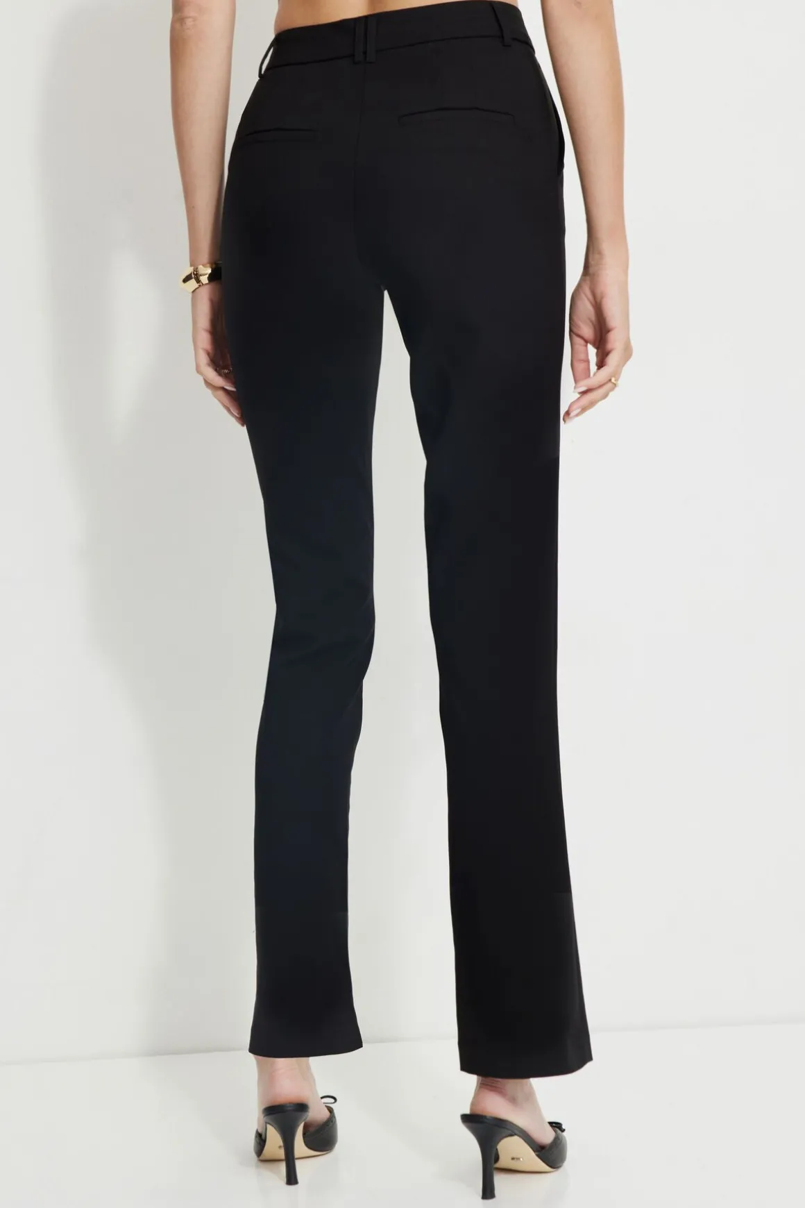 Pants | Online Exclusives-Dynamite Front Seam Bootcut Pants BLACK