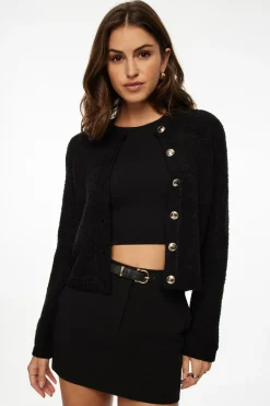 Sweaters & Cardigans | Sweaters-Dynamite Gabrielle Bouclé Cardigan Black