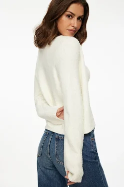 Sweaters & Cardigans | Sweaters-Dynamite Gabrielle Bouclé Cardigan White