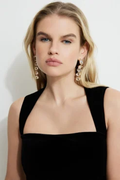 Earrings-Dynamite Gem Drop Earrings White