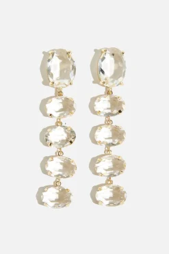 Earrings-Dynamite Gem Drop Earrings White