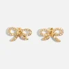 Earrings-Dynamite Gem Knotted Bow Earrings White