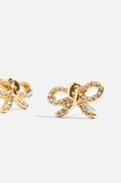 Earrings-Dynamite Gem Knotted Bow Earrings White