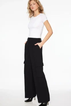 Pants | Wide Leg Pants-Dynamite Gemma Wide Leg Cargo Pants Black