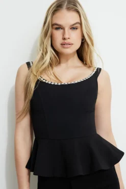 Blouses & Tops | Blouses & Tops-Dynamite Gemstone Off Shoulder Corset Top Black