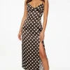 Dresses & Jumpsuits | Midi & Maxi Dresses-Dynamite Geneva Satin Slip Dress Brown