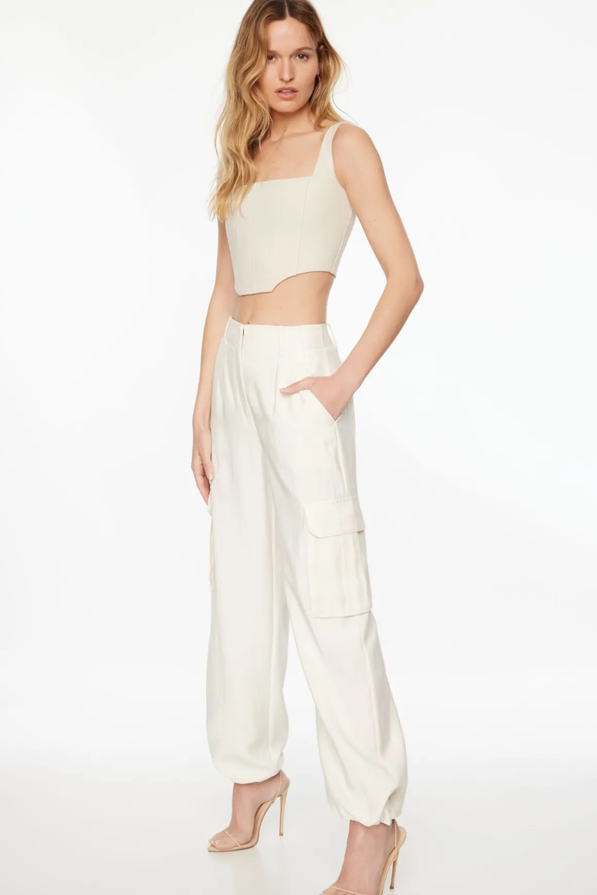 Pants-Dynamite Gia Cargo Parachute Pants White