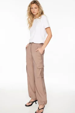 Pants | Straight Leg Pants-Dynamite Gia Cargo Parachute Pants Gray