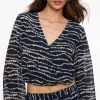 Blouses & Tops | Blouses & Tops-Dynamite Graphic Wrap Top Blue