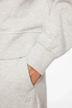 Long Sleeve Tops-Dynamite Half Zip Sweatshirt Gray