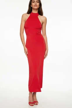 Dresses & Jumpsuits | Midi & Maxi Dresses-Dynamite Halter Bodycon Maxi Dress Red