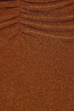 Dresses & Jumpsuits | Mini Dresses-Dynamite Halter Lurex Mini Dress ORANGE