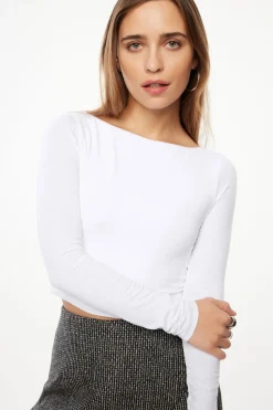 Tees & Tanks | Tees & Tanks-Dynamite Havyn Boatneck Jersey Crop Top