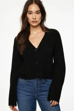 Sweaters & Cardigans | Sweaters-Dynamite Heavenlyarn™ Abbey Cropped Cardigan Black