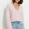 Sweaters & Cardigans | Sweaters-Dynamite Heavenlyarn™ Abbey Cropped Cardigan Pink