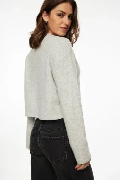 Sweaters & Cardigans | Sweaters-Dynamite Heavenlyarn™ Abbey Cropped Cardigan Gray