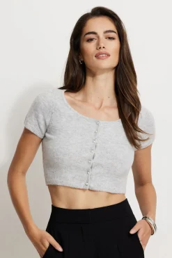 Sweaters & Cardigans | Sweaters-Dynamite Heavenlyarn™ Billy Pearl Button Cardigan Grey