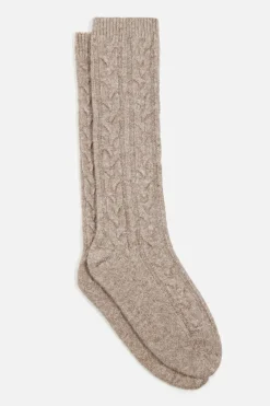 Socks & Tights-Dynamite Heavenlyarn™ Cable Knit Calf High Socks Brown