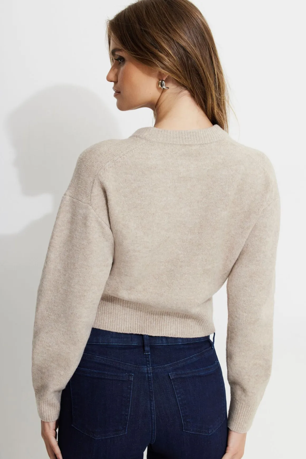 Sweaters & Cardigans | Cardigans-Dynamite Heavenlyarn™ Catherine Crewneck Cardigan Brown