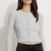 Sweaters & Cardigans | Sweaters-Dynamite Heavenlyarn™ Crewneck Cardigan Gray