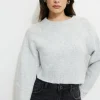 Sweaters | Long Sleeve Tops-Dynamite Heavenlyarn™ Crewneck Sweater Gray