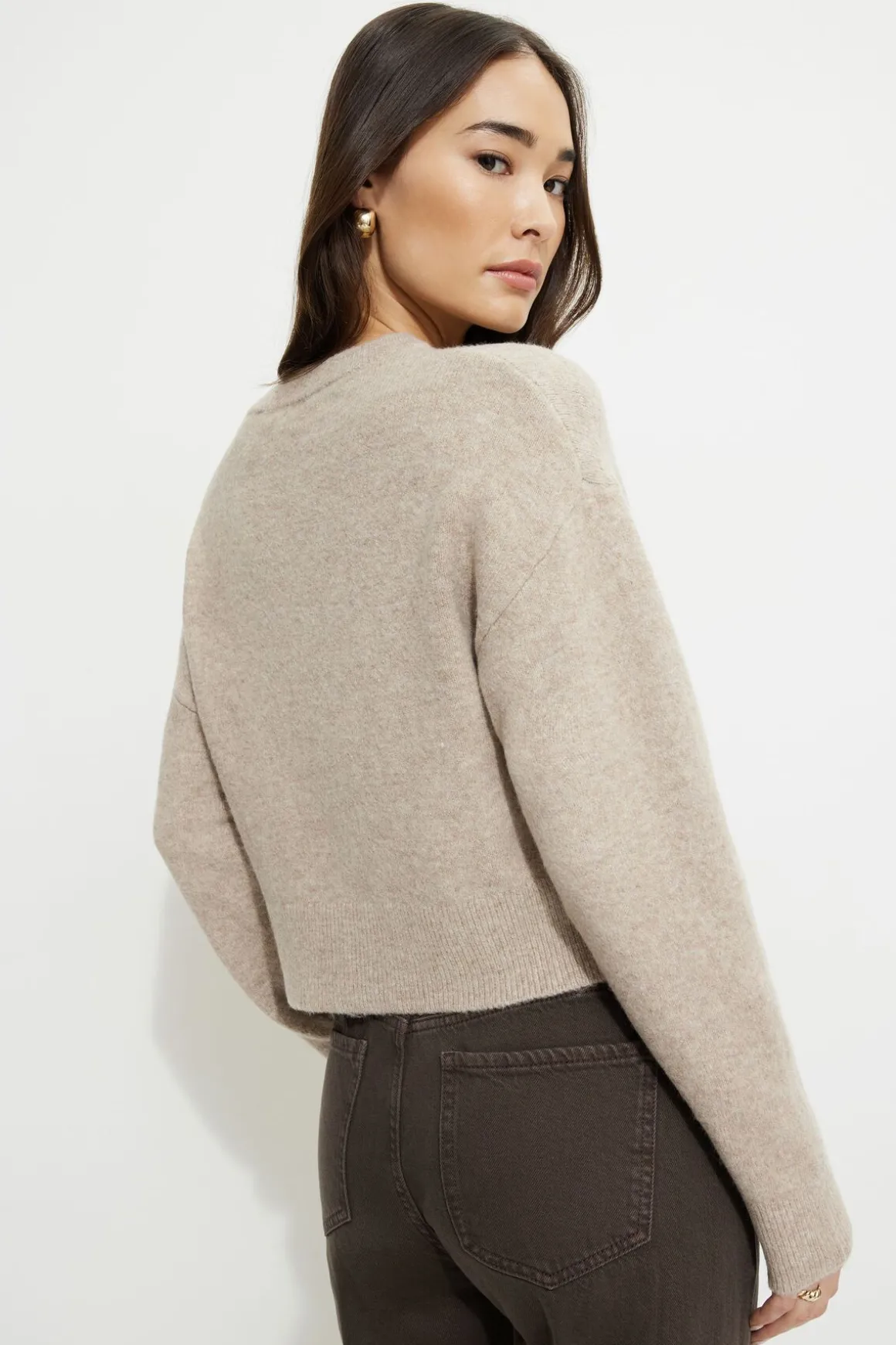 Sweaters & Cardigans | Sweaters-Dynamite Heavenlyarn™ Crewneck Sweater Brown