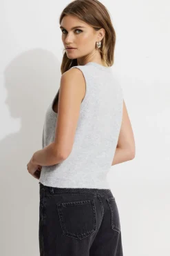 Sweaters & Cardigans | Sweaters-Dynamite Heavenlyarn™ Crewneck Vest Gray