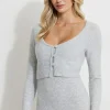 Sweaters & Cardigans | Matching Sets-Dynamite Heavenlyarn™ Cropped Flyaway Cardigan Gray
