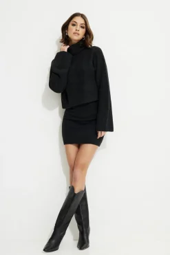 Sweaters-Dynamite Heavenlyarn™ Cropped Turtleneck Sweater Blue