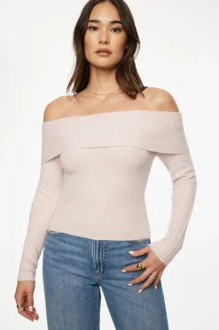 Sweaters & Cardigans | Sweaters-Dynamite Heavenlyarn™ Laura Off Shoulder Sweater Pink
