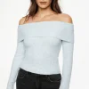 Sweaters | Long Sleeve Tops-Dynamite Heavenlyarn™ Laura Off Shoulder Sweater Blue