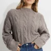 Sweaters & Cardigans | Sweaters-Dynamite Heavenlyarn™ Luana Cable Knit Sweater Brown