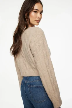 Sweaters & Cardigans | Long Sleeve Tops-Dynamite Heavenlyarn™ Luana Cable Knit Sweater Brown