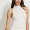 Sweaters & Cardigans | Sweaters-Dynamite Heavenlyarn™ Mock Neck Tank Top White