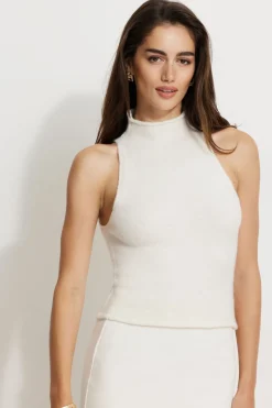 Sweaters & Cardigans | Sweaters-Dynamite Heavenlyarn™ Mock Neck Tank Top White