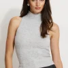 Sweaters | Sleeveless Tops-Dynamite Heavenlyarn™ Mock Neck Tank Top Gray