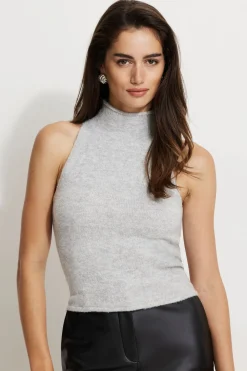 Sweaters | Sleeveless Tops-Dynamite Heavenlyarn™ Mock Neck Tank Top Gray