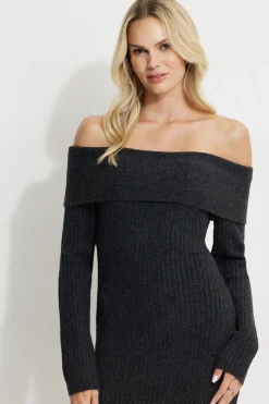 Dresses & Jumpsuits | Online Exclusives-Dynamite Heavenlyarn™ Off Shoulder Mini Dress Blue