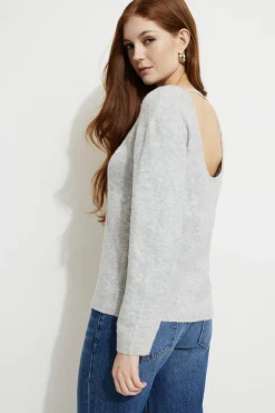 Sweaters & Cardigans | Online Exclusives-Dynamite Heavenlyarn™ Open Back Sweater Gray