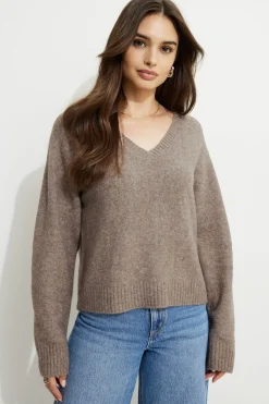 Sweaters & Cardigans | Online Exclusives-Dynamite Heavenlyarn™ V-Neck Sweater Brown