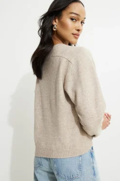 Sweaters & Cardigans | Sweaters-Dynamite Heavenlyarn™ V-Neck Sweater Brown