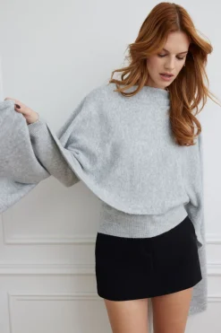 Cold Weather-Dynamite Heavenlyarn™ Wide Scarf Grey