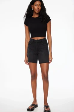 Jeans & Denim | Shorts-Dynamite Heidi A-Line Denim Shorts Black