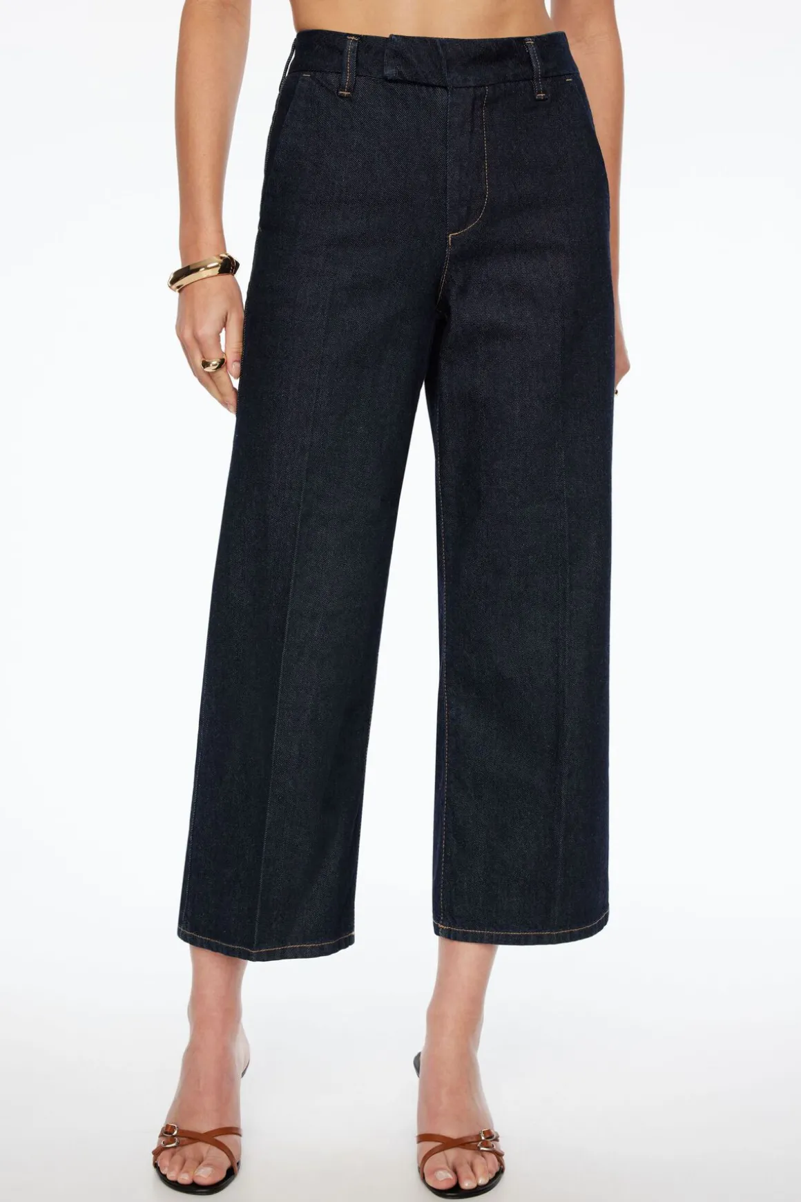 Jeans & Denim-Dynamite Heidi Wide Leg Cropped Jeans Blue