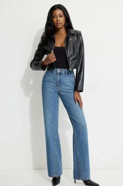 Jeans & Denim | Bestsellers-Dynamite Heidi Wide Leg Twisted Seam Jeans Black