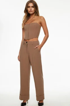 Blouses & Tops | Matching Sets-Dynamite Hook-Eye Bustier Top Brown